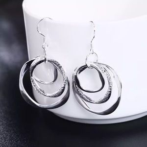 .925 stamped sterling silver plated silver earring
